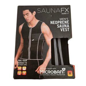 Mens Neoprene Sauna Vest M By SaunaFX Microban Antimicrobial Protection Workouts